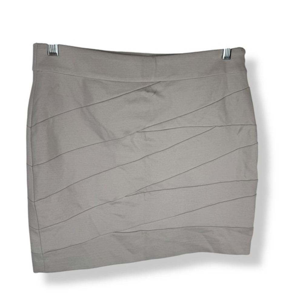 Vivienne Tam Bandage Mini Skirt Womens Size 8 Beige Textured Quiet Luxury